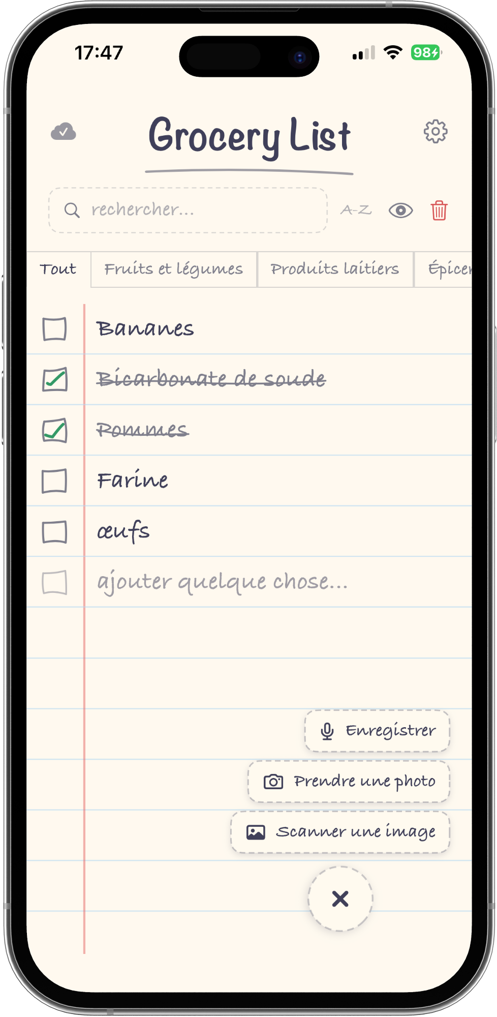 Grocery List app